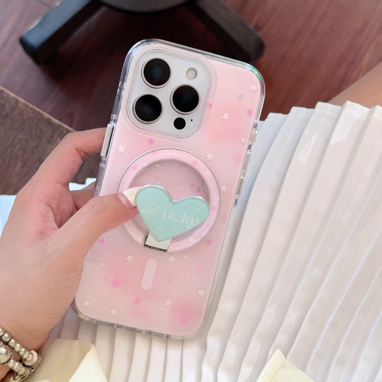 Advanced Sense Dispare Little Star Adecuado para Apple 15ProMax Soporte magnético 16Pro Pareja 14/13 Funda para teléfono móvil