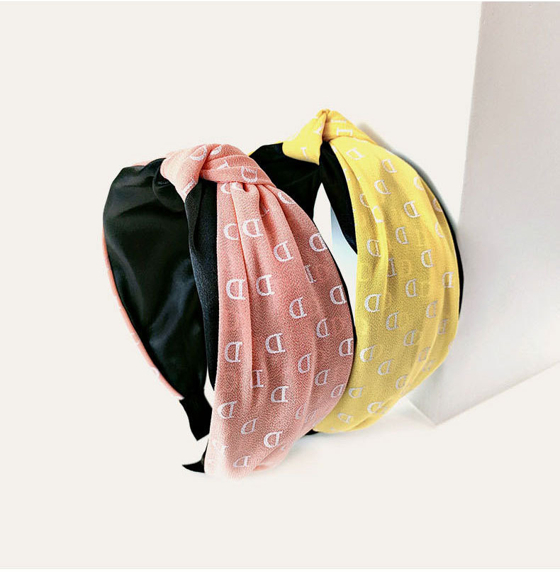 Korean Letter Contrast Color Knotted Headband display picture 5