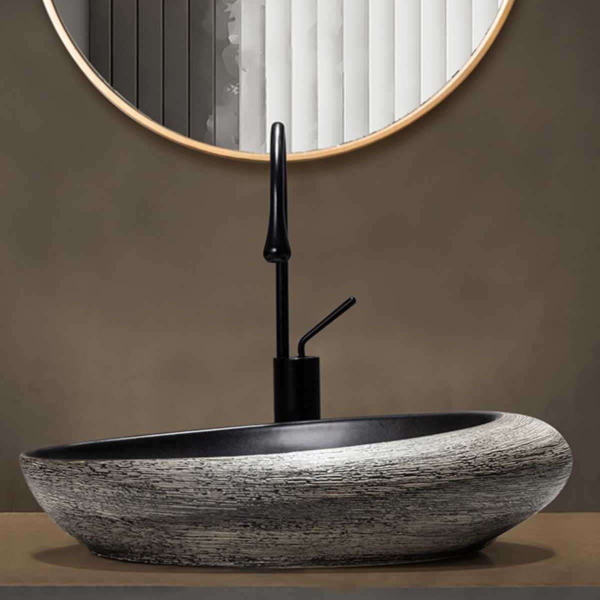 Alien Table Pot Silent Wind Balcony Laundry Cabinet Art Single Pot Outdoor Ceramic Pot Household Washbasin Vintage