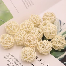 源头现货3CM白色藤球香薰用藤球天然藤条手工编织装饰吊饰球