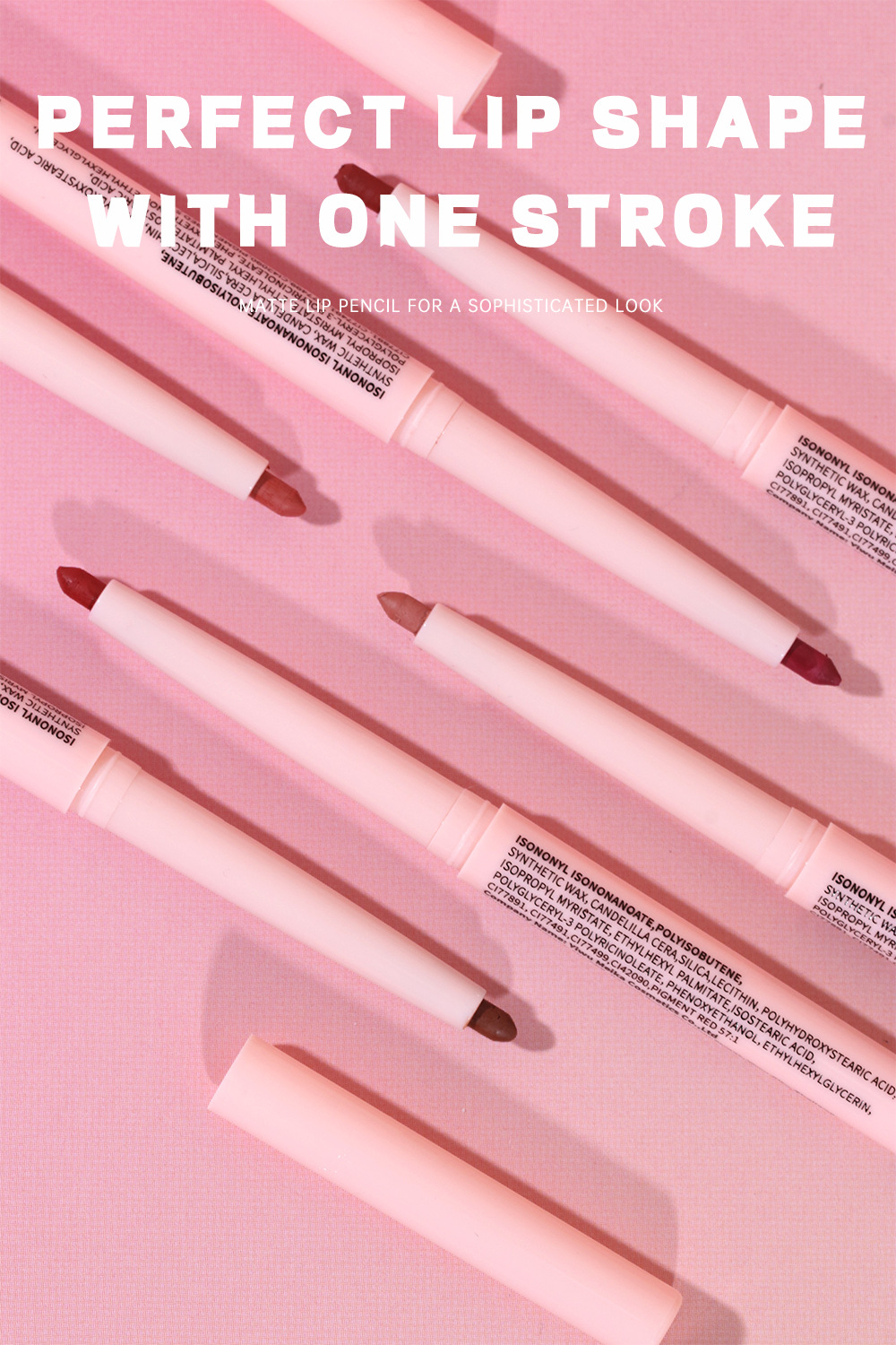 Cross-border makeup easy to apply, rotating lipstick pen not easy to smudge, matte natural lipstick, lip liner pen for export wholesale Specification drawing