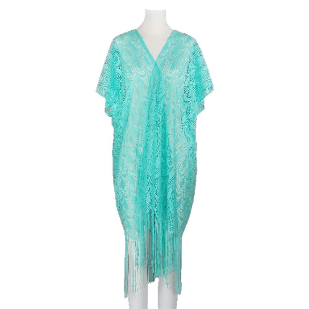 Vientos europeos y americanos transfronterizos, borlas, cárdigan de encaje sexy, blusa de bikini de playa, chal de borlas, ropa de protección solar para mujeres image 5