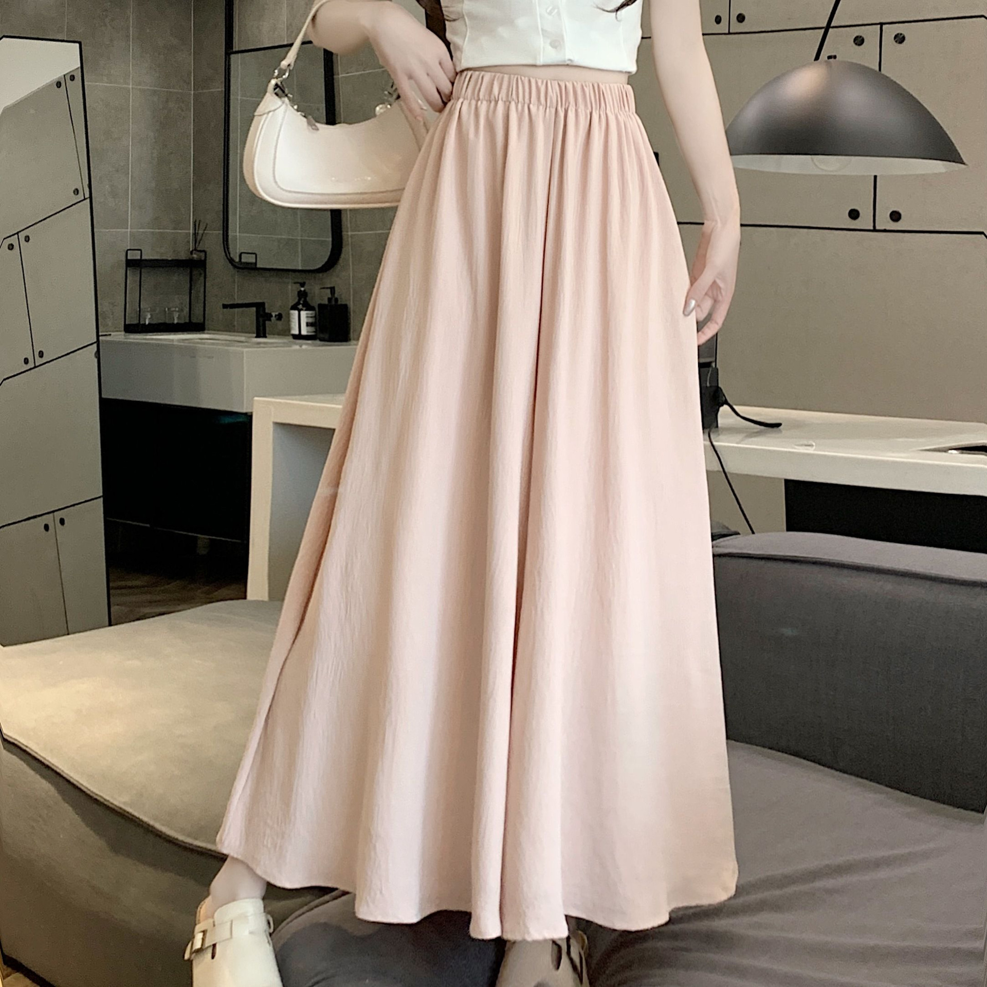 Amazon American Women's All-match Wide-leg Culottes Lazy Pants Dape Loose Women's Casual Flared Pants Cropped Pants