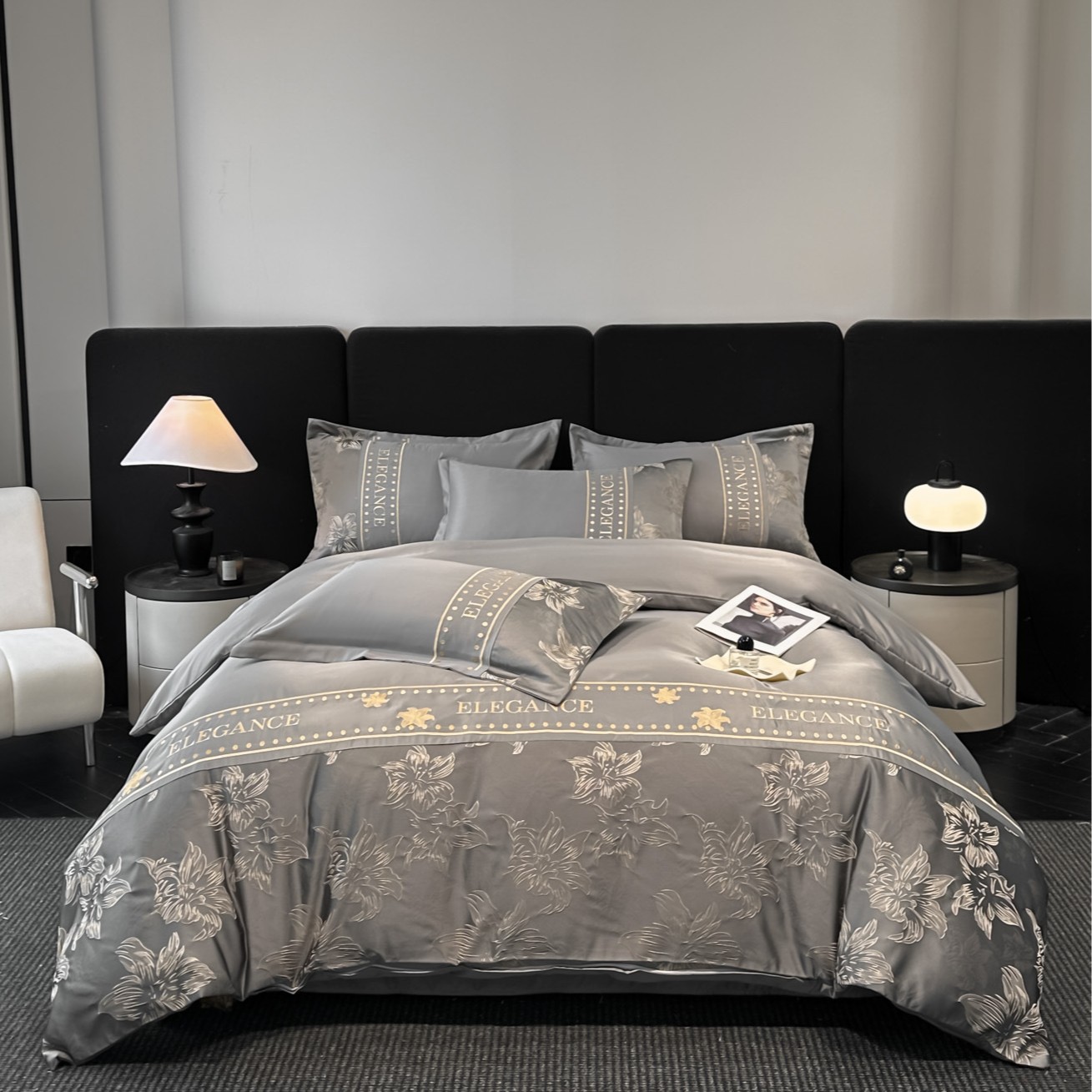 Parure de lit été en soie glacée lavable drap et housse_voghion.com
