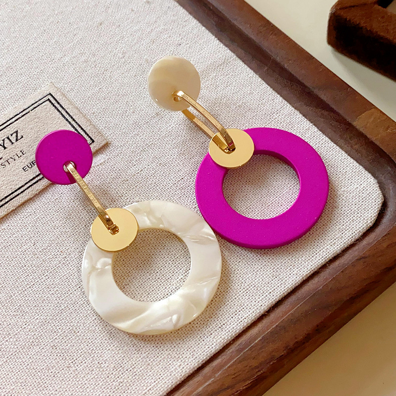 Silver Needle European And American Exaggerated Large Circle Earrings With Unique Design Asymmetric Earrings Light Luxury Niche High End Earrings_voghion.com