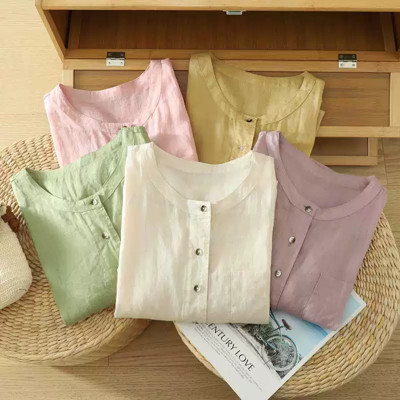 Solid short fashionable shirt, city style