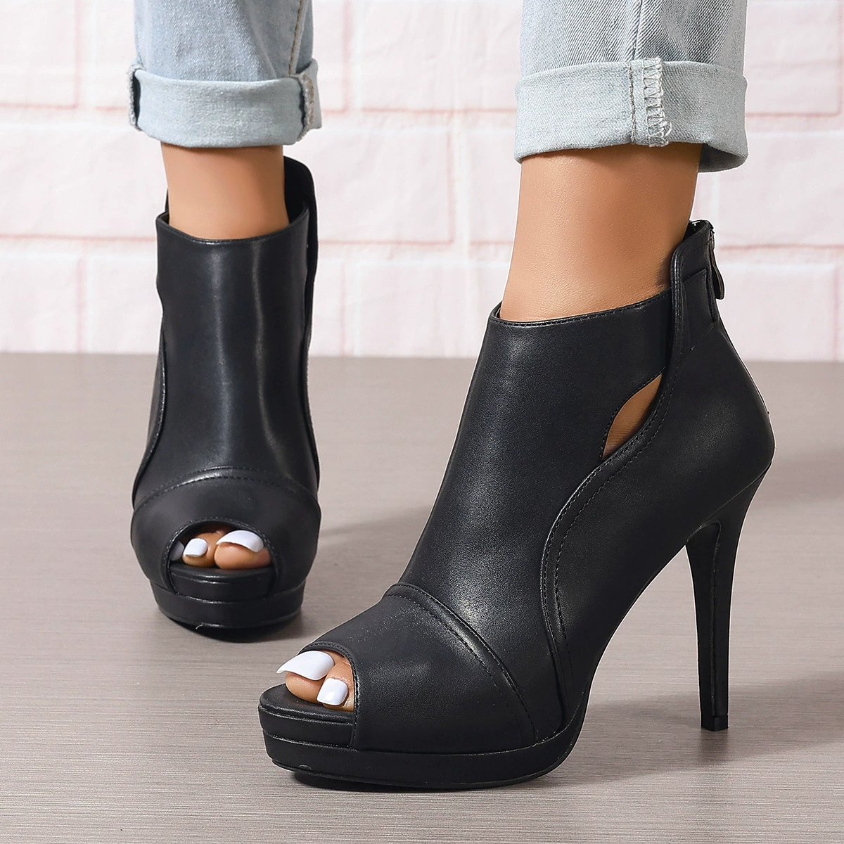 Экспортные женские туфли большого размера на плоской подошве с рыбьим ротом, экспортные туфли на высоком каблуке желаются Amazon трансграничные женские туфли большого размера