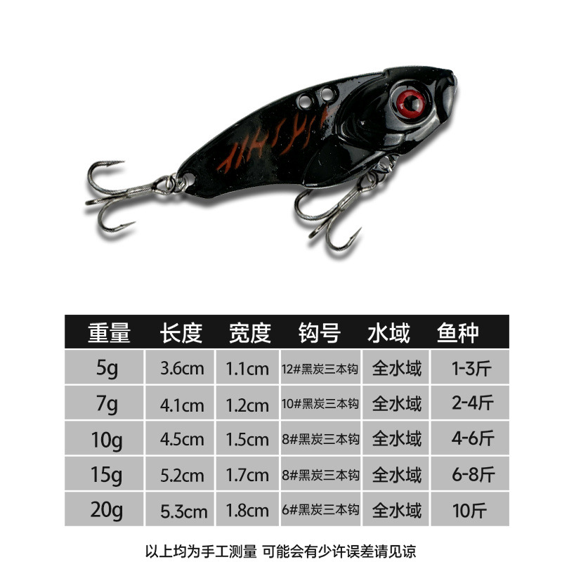 Luya cebo falso para comentar vib Luya cebo metal sequinilla vibración capa de natación completa boca levantada pescado cascabel Luya cebo