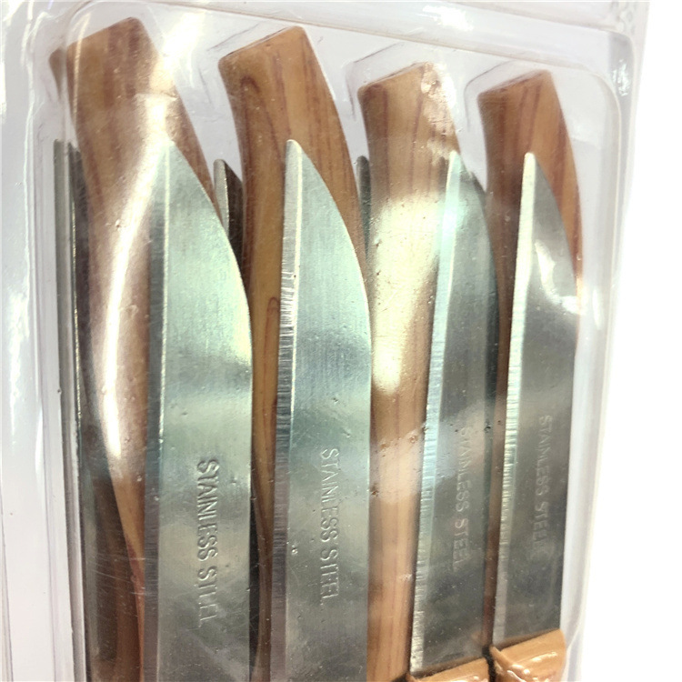 Stainless steel fruit knife paring knife set household vegetable cutting portable kitchen supplies melon and fruit knife imitation wood grain