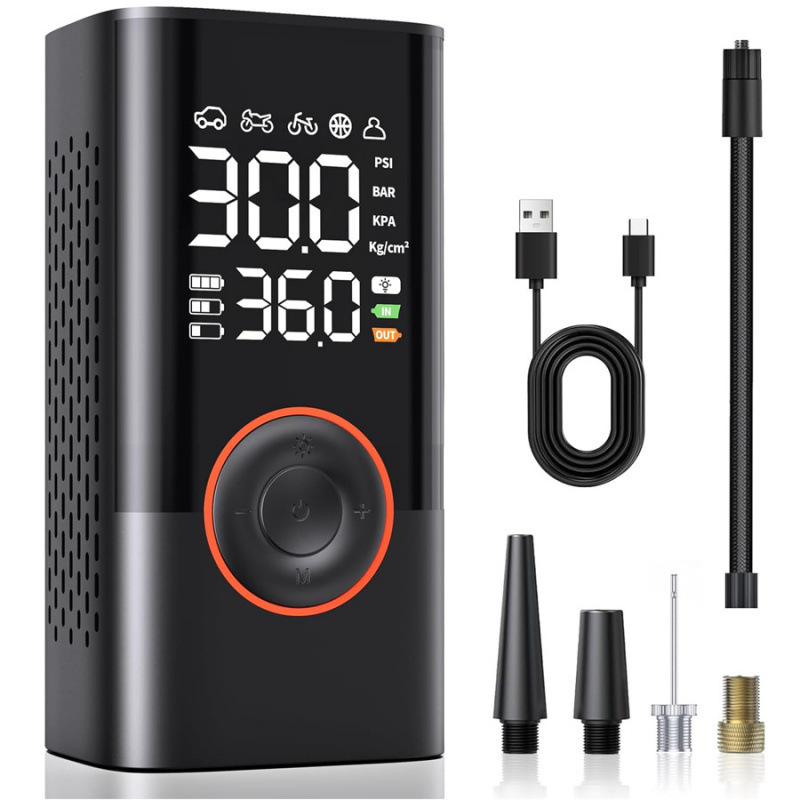 Wireless car air pump, electric smart portable off-road bicycle air pump