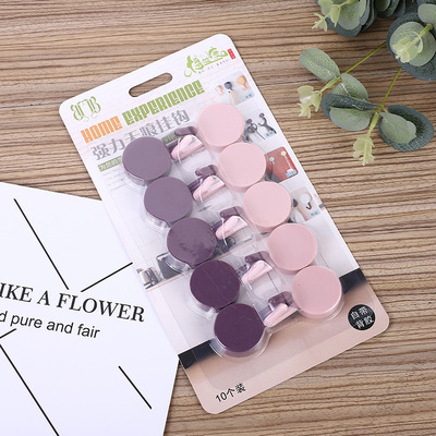 亚马逊北欧家居圆形塑料门后挂钩泡沫胶免打孔自粘胶小挂钩粘钩