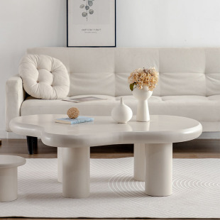 Cream Style Simple Living Room Clouds Coffee Table Small Apartment Household Tea Table Internet-popular Creative Table Cream Style Sunset Tea