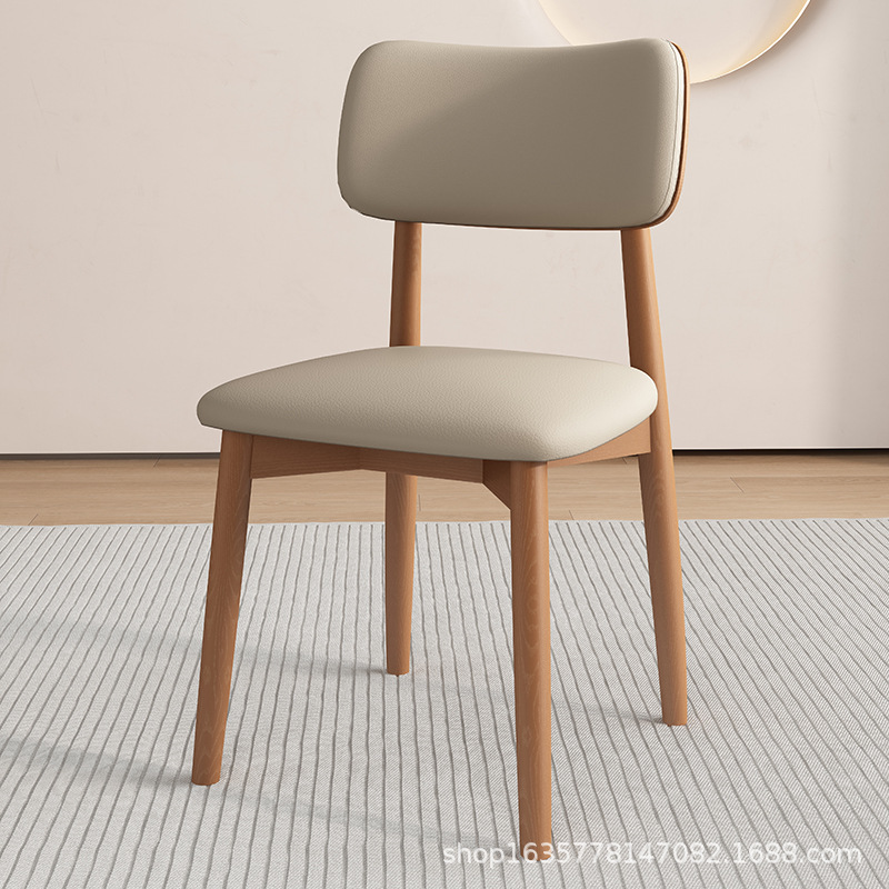 Silla de comedor de madera sólida nórdica, silla de comedor de hotel, silla de respaldo de fábrica, taburetes de comedor modernos y simples