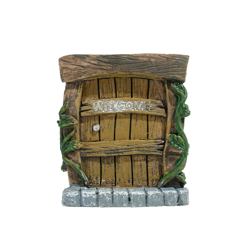 Simulación de resina chic puerta de madera pequeña resina artesanía marco de fotos accesorios puertas y ventanas puerta de arena psicológica suministros puerta