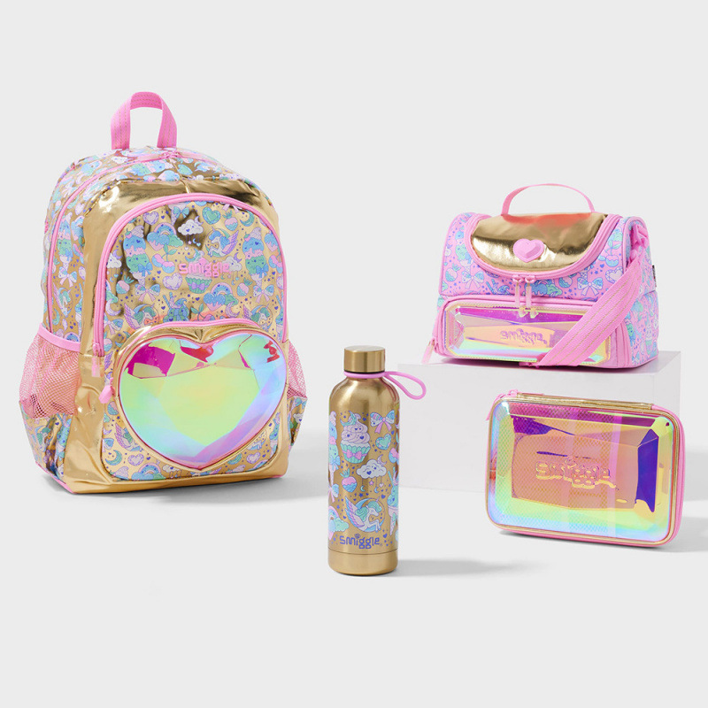 Smiggle ürək formalı məktəbli çantası, qızlar üçün