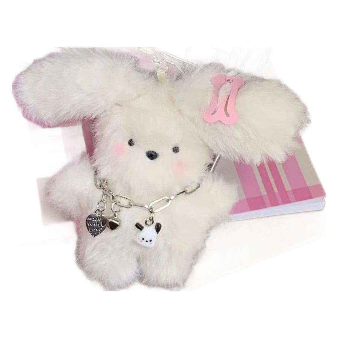 フライングかわいいぬいぐるみ犬英国 NR キーホルダーウサギのミルクバッグペンダントカップルアクセサリーガールハートペンダント
