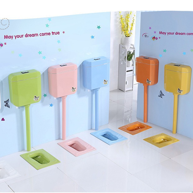 Suministro directo de fábrica kindergarten niños colorido taburete de cerámica en cuclillas pan dibujos animados educación preescolar en cuclillas pit urinario proyecto