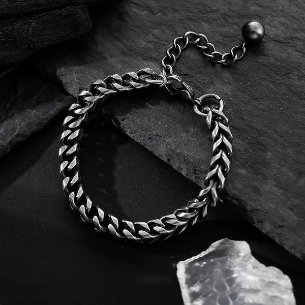 Personalized All-match Titanium Steel Men's Retro Bracelet Simple Fashion No Fading Ins Design Fashion Accessories Jewelry
