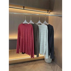 HIDリネン長袖!! 工場価格卸売り四色丸首のたるみ感ファッション調整tシャツ上着