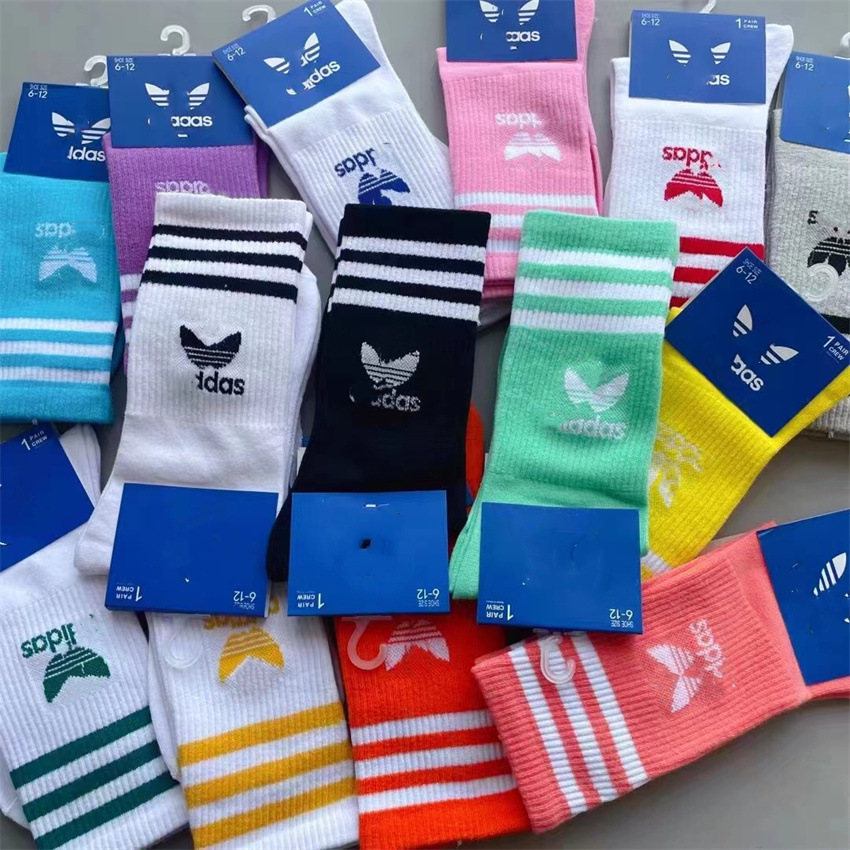 2024 primavera y otoño AGREGAR calcetines de baloncesto deportivos de media pantorrilla de tres hojas de hierba alta marca de moda corriendo calcetines de fútbol