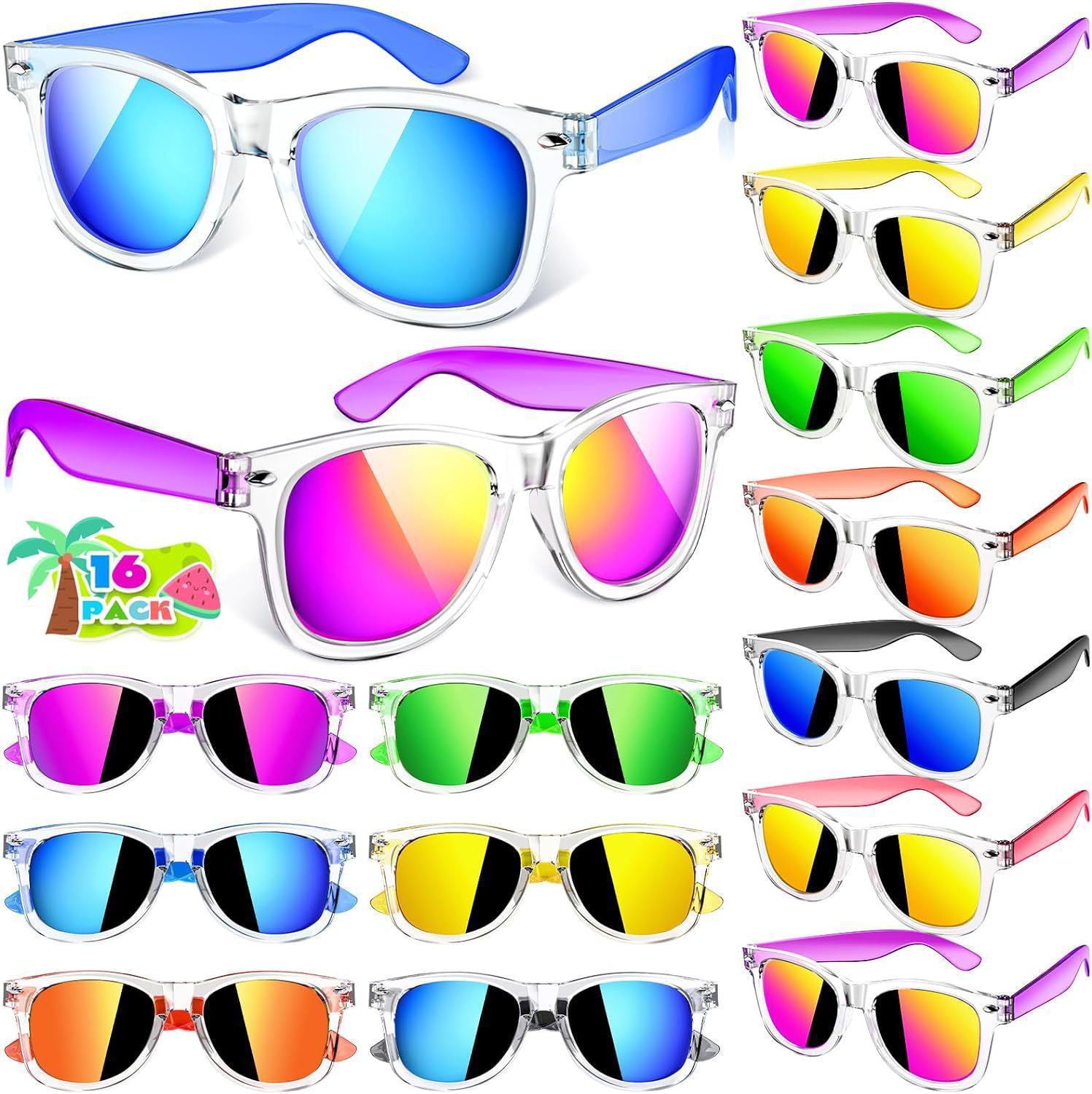 Solid Color Pattern Cute Beach Solid Color PC UV400 Protection Square Full Frame Kids Sunglasses