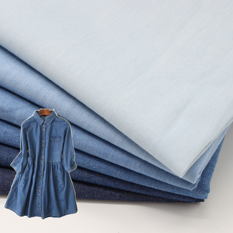 3236S Pure Cotton Washed Denim Fabric Ready-Made Denim Fabric Thin Denim Stock Denim
