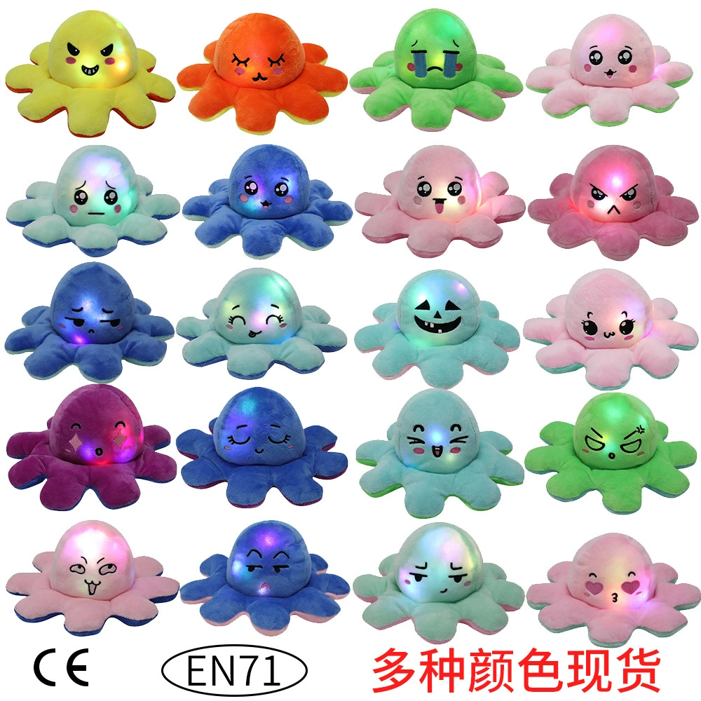 В наличии светящаяся флип-кукла-Осьминог флип милая плюшевая кукла-Осьминог со светодиодной подсветкой через границу