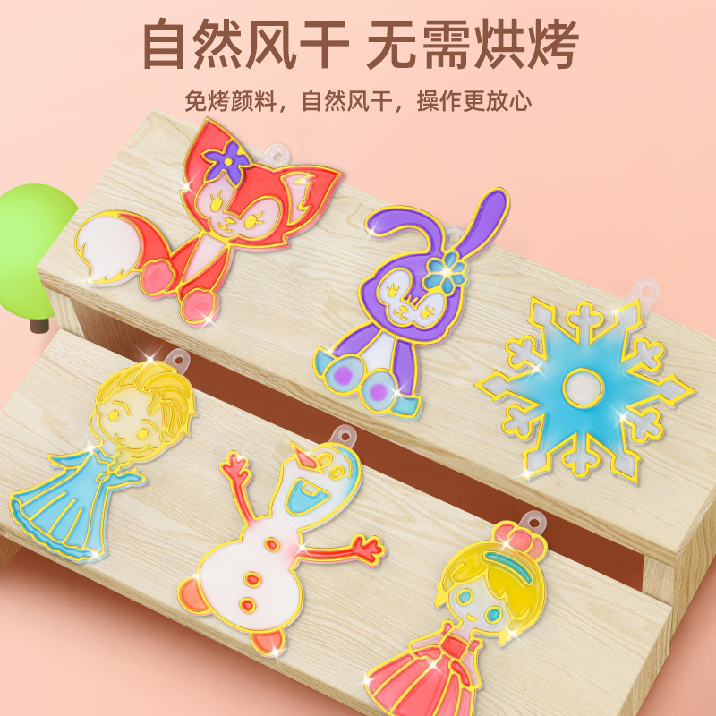 Source manufacturer children's diy handmade no-bake glue painting toddlers coloring materials girls crystal graffiti coloring toys