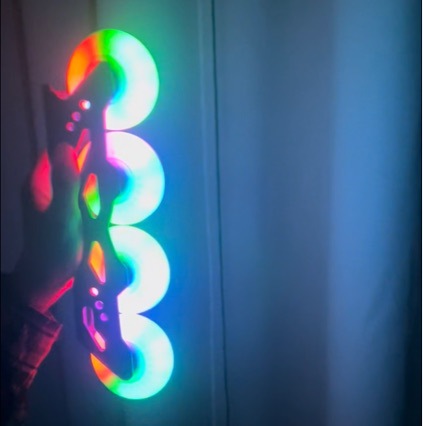 Roller Skate Wheels with Flashing Lights, Pu Wheels, High Elasticity, Glow-In-The-Dark, Street Skating, Inline Skates, Wear-Resistant, Brake, Street Skating Accessories
