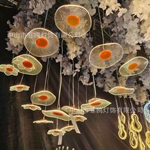 厂家直供婚庆布置道具10头亚克力发光创意吊灯婚礼堂酒店装饰灯具