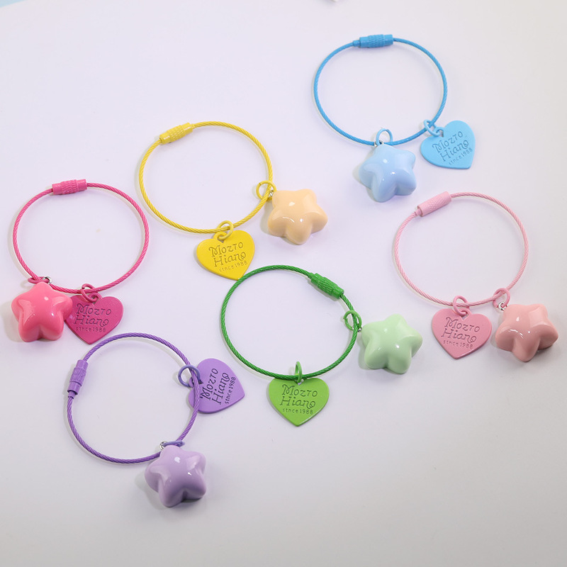 Girly Heart Steel Wire Ring Chubby Star Heart Keychain DIY Handmade Bead Bag Pendant Materials Accessories Girly Heart Steel Wire Ring Chubby Star Heart Keychain DIY Handmade Bead Bag Pendant Materials Accessories