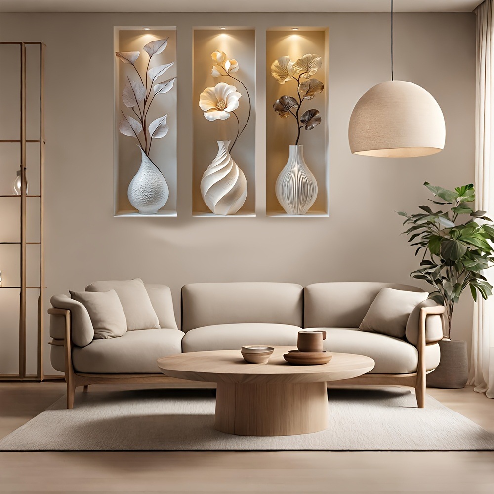 Vaso 3D pintura decorativa estilo minimalista moderno pegatinas de pared sala de estar dormitorio estudio decoración de fondo de pared PVC