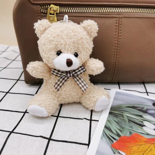 Cute sitting mini bear doll teddy bear doll plush toy keychain car decoration school bag small pendant