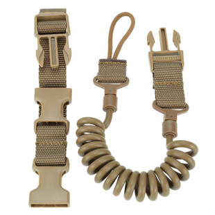 Outdoor Military Fan Multifunctional Tactical Gun Lanyard Safety Rope Anti-Lost Spring Wear-Resistant Elastic Key Chain Lanyard