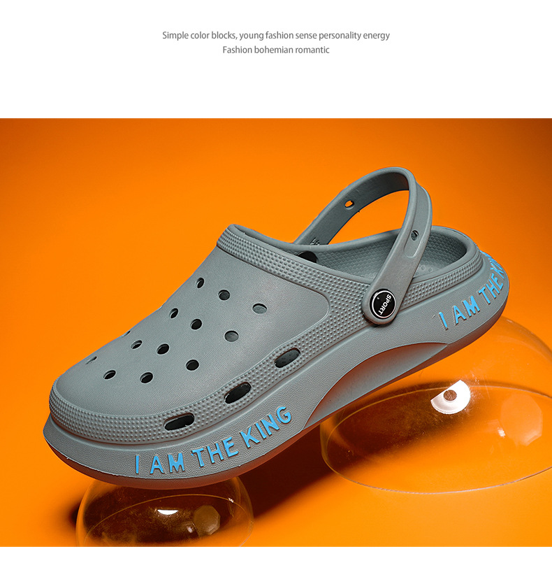 Loch Schuhe Herren Sommer Neue Dicke Sohlen Oberbekleidung Baotou Hausschuhe Rutschfeste Herren Sandalen Strandschuhe Sandale_voghion.com