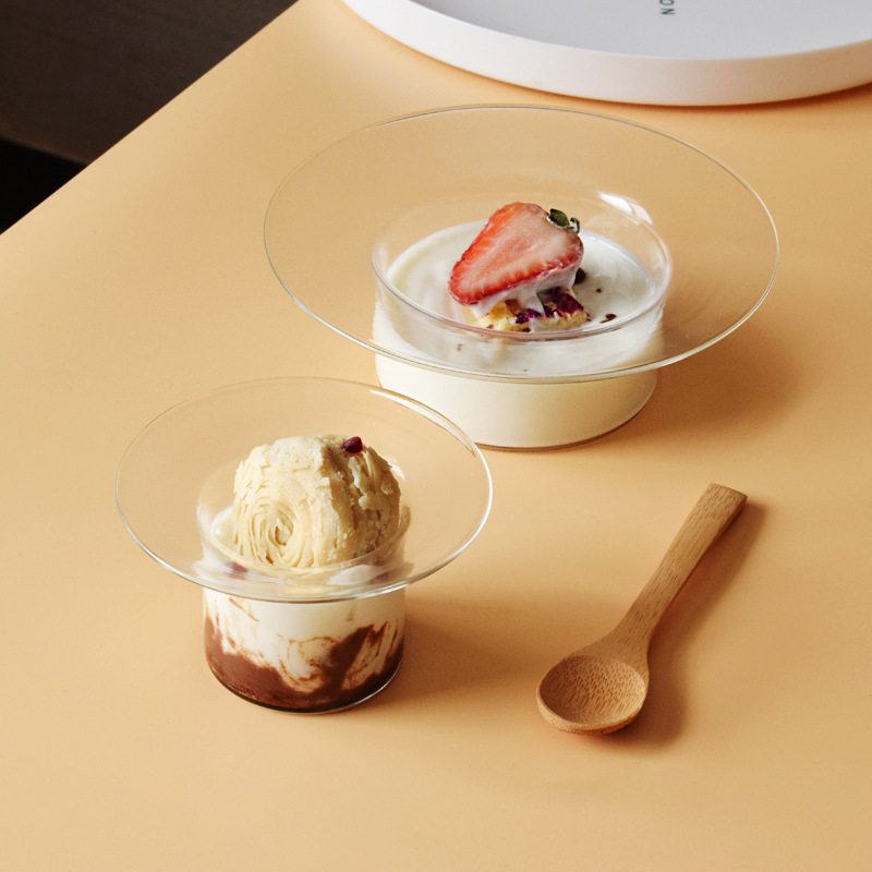 Small fresh INS wind transparent straw hat glass bowl dessert bowl…