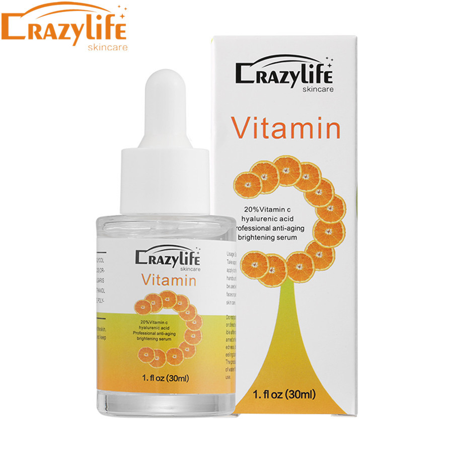 Crazylife Sérum hydratant à la vitamine C pour la peau du visage 30 ml_voghion.com
