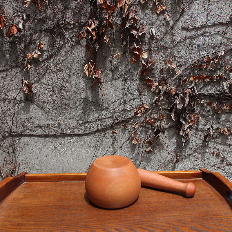 老式蒜臼子家用手動搗蒜器木搗碎罐木蒜泥器搗藥罐擂缽研磨器