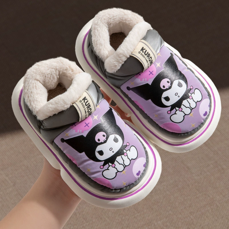Детская сумка Coolomi, хлопковые тапочки на каблуке, осенне-зимние домашние теплые домашние туфли для родителей и детей, хлопковая обувь Sanrio, зима