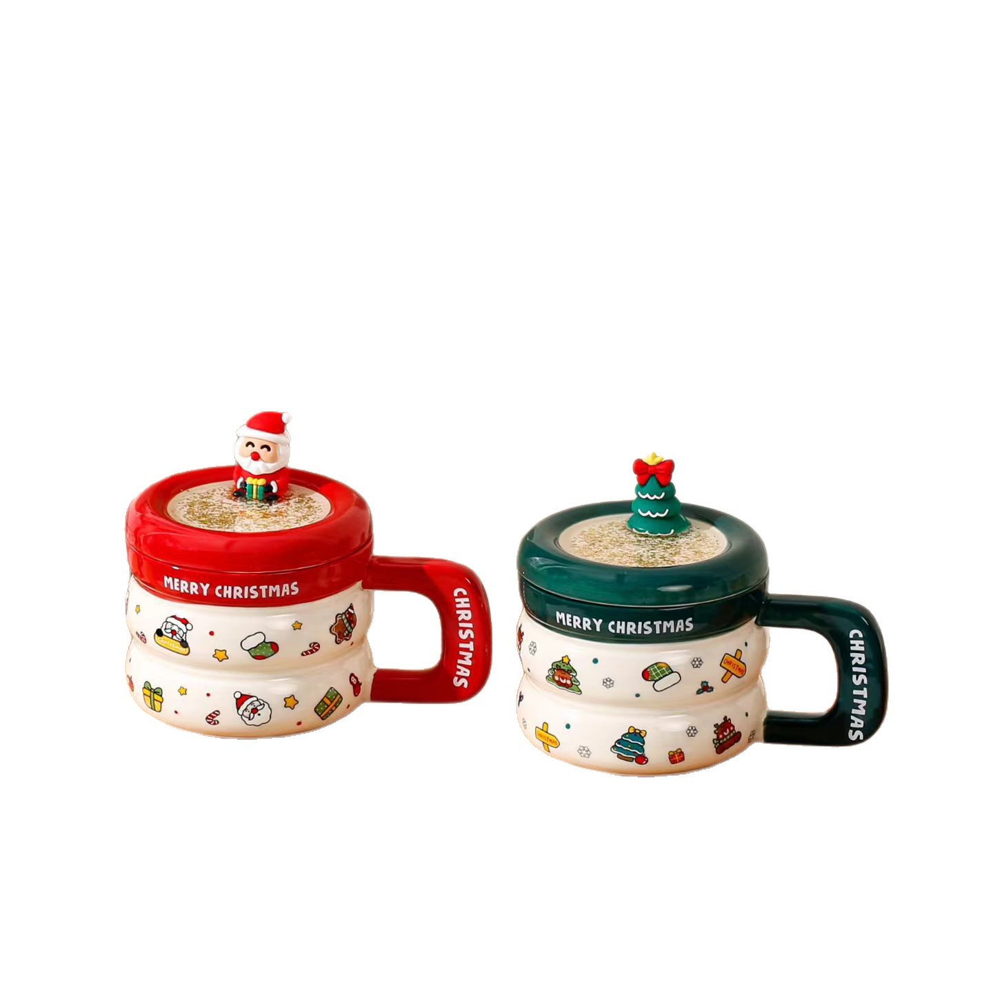 Personalidad creativa taza de cerámica navideña acompañante regalo alto valor de cara transfronterizo exclusivo taza de café con tapa taza de agua