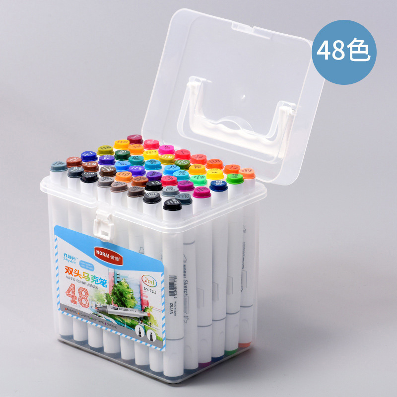 Noya marcador doble cabezal estudiantes aceitosos y niños juego bolígrafos color especial 48 colores marcadores gran capacidad