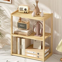 Desktop bookshelf storage rack desktop storage rack office small solid wood multi-layer partition shelf bedside army army
