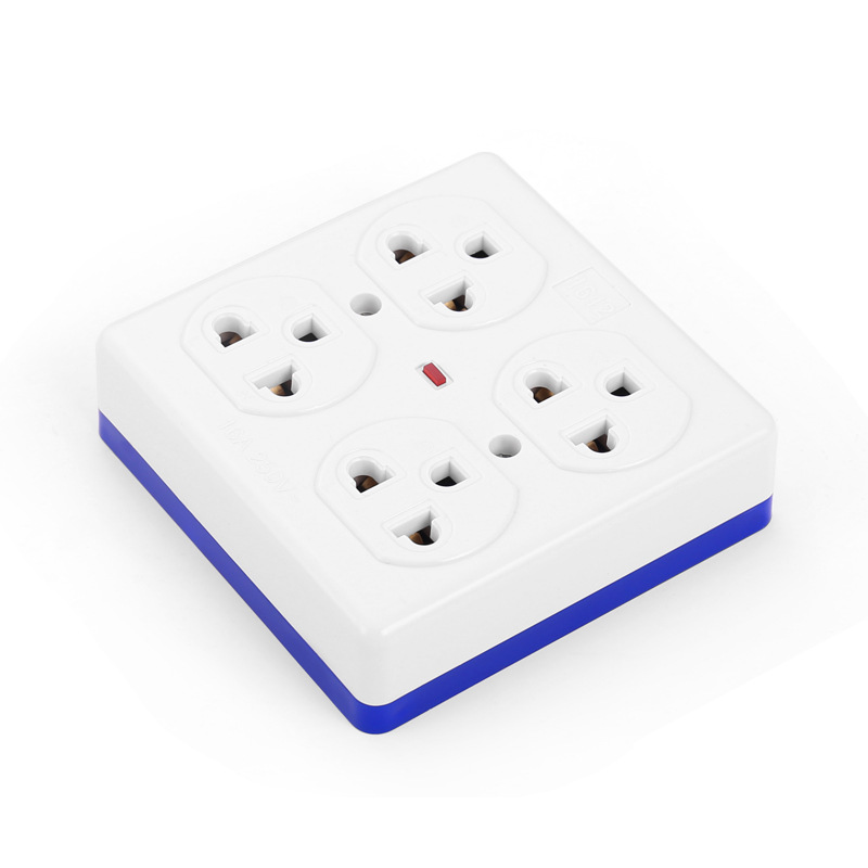 Cuatro enchufes inalámbricos de 12 agujeros de cubierta dura enchufes inalámbricos de pared de comercio exterior Tailandia Camboya