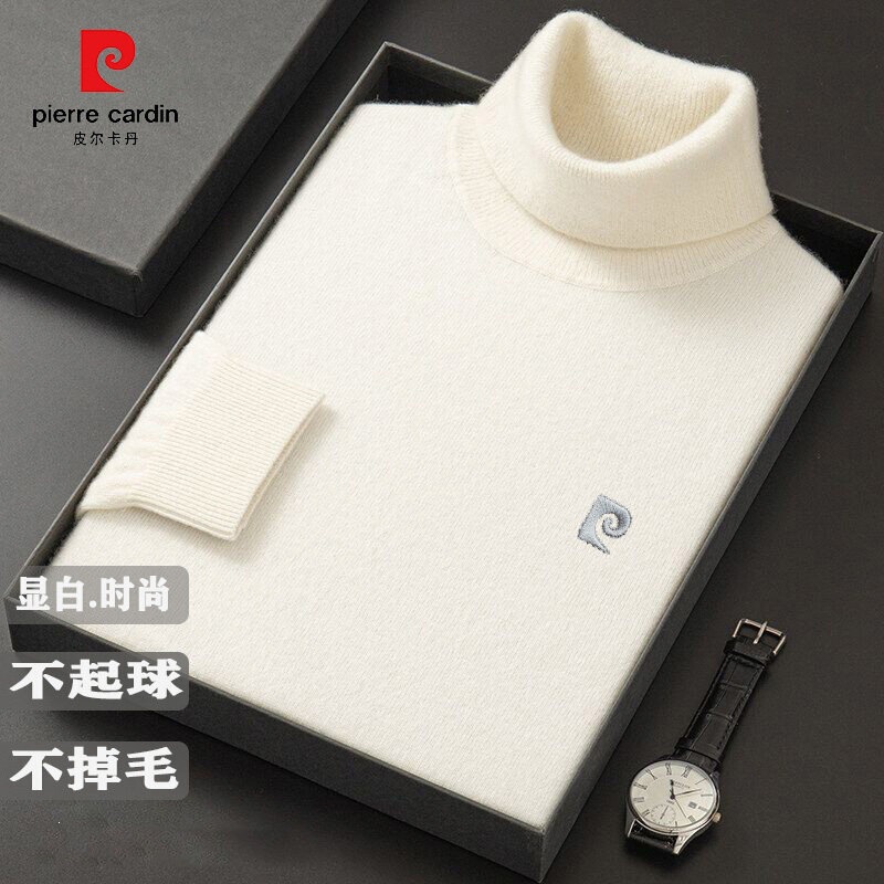 Pierre Cardin cashmere sweater for men, autumn and winter thickened warm turtleneck wool sweater, knitted base shirt for men Pierre Cardin cashmere sweater for men, autumn and winter thickened warm turtleneck wool sweater, knitted base shirt for men