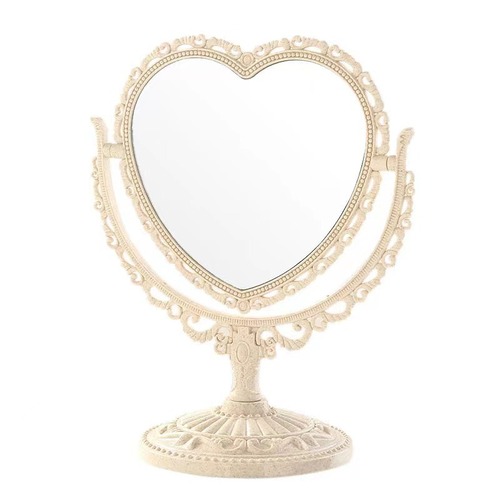 Nordic retro desktop dressing mirror bedroom student dormitory desktop double-sided mirror girly princess mirror makeup mirror