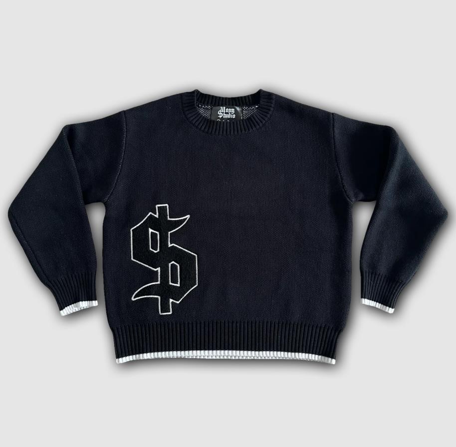 Mony Studio Logo Crewneck Sweater Black