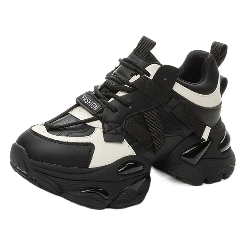 Женские туфли-кроссовки 2025 года, новая модель с воздушной подушечкой, толстой подошвой, увеличивающей рост, спортивные повседневные туфли, функциональные женские туфли для танцев.