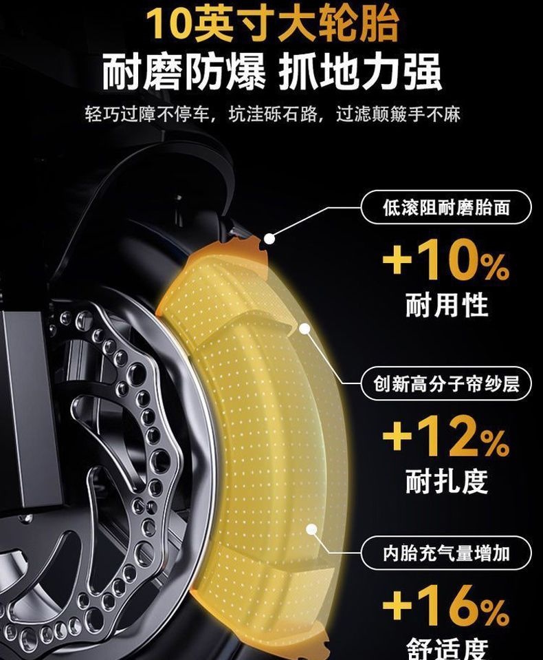 Folding electric scooter, two-wheeled mobility vehicle for adults, portable electric car, mini small grocery shopping cart, battery-powered vehicle