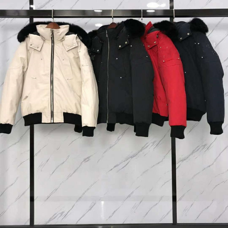 Men's and women's cross-border sources of scissors down jacket Men's Fox Fur Hooded Bomber Down Jacke