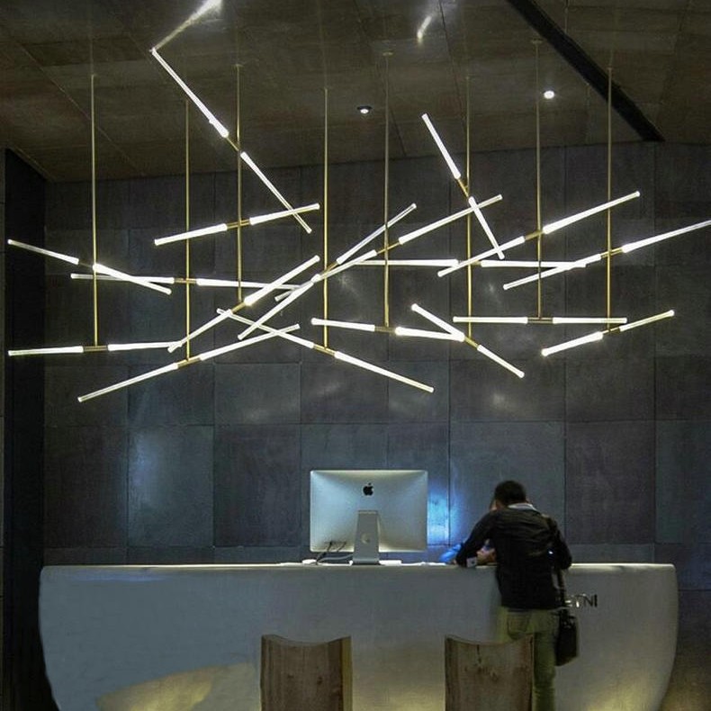 后现代简约创意餐厅前台吊灯个性酒店吧台装饰工业风办公室led灯